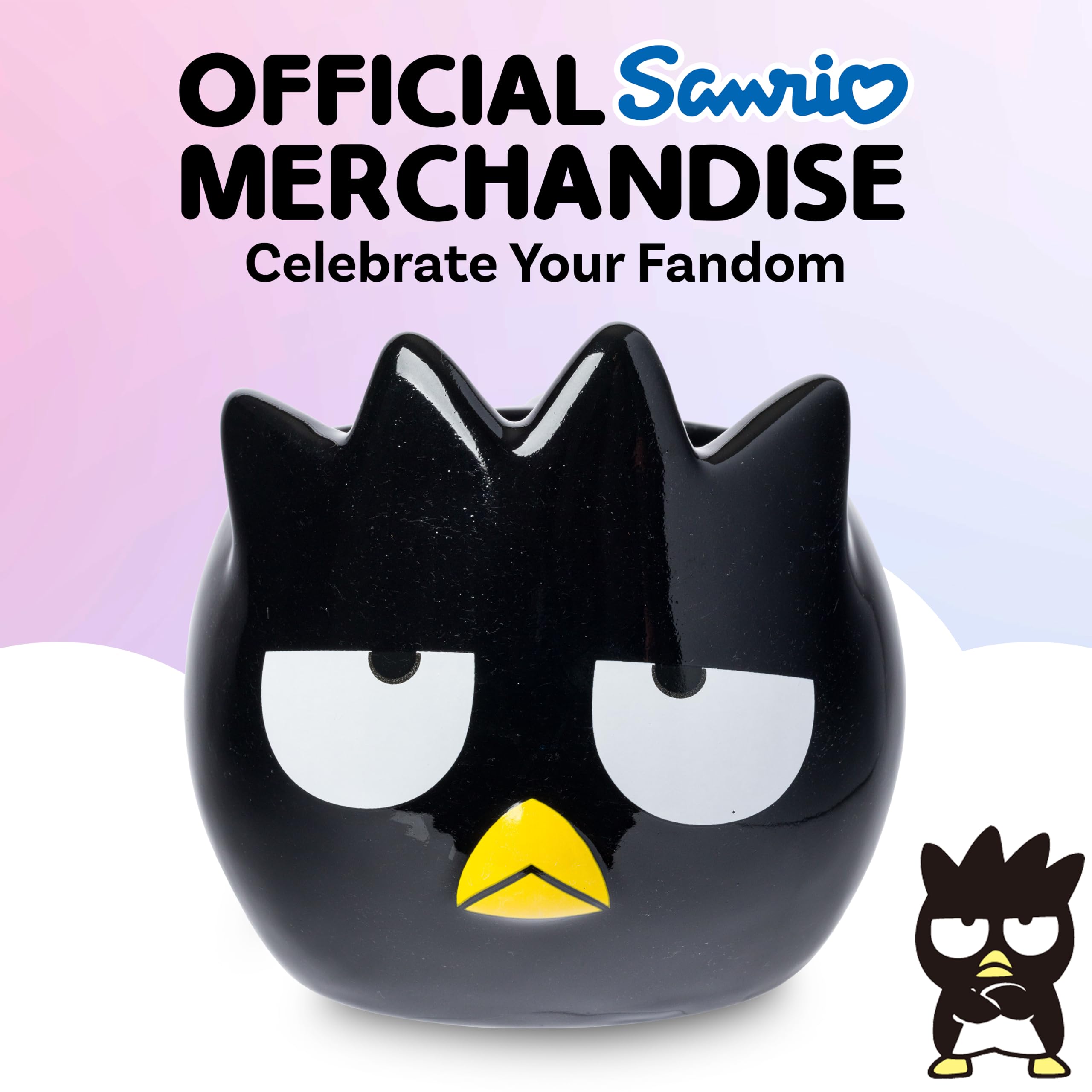 Silver Buffalo Sanrio Badtz Maru Ceramic 3D Sculpted Mug | Hello